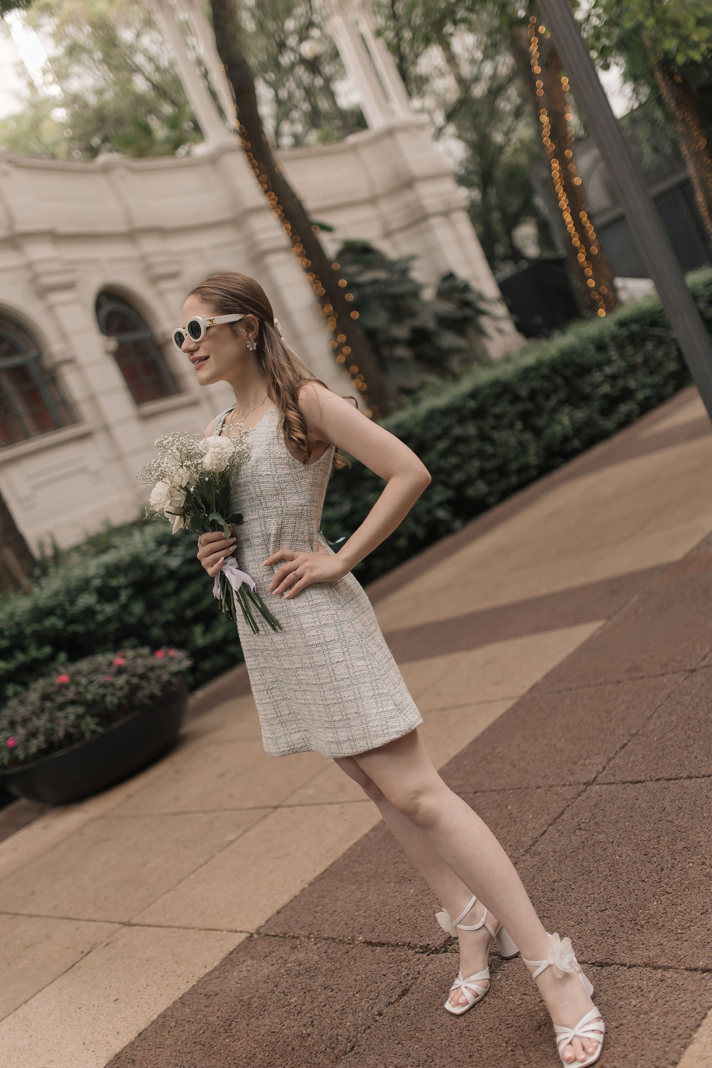 Blue Tweed Dress
