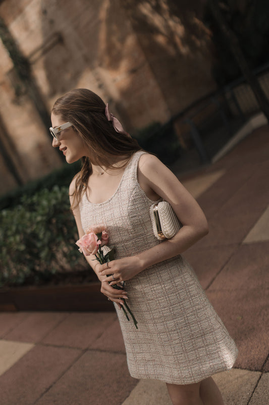 Pink Tweed Dress