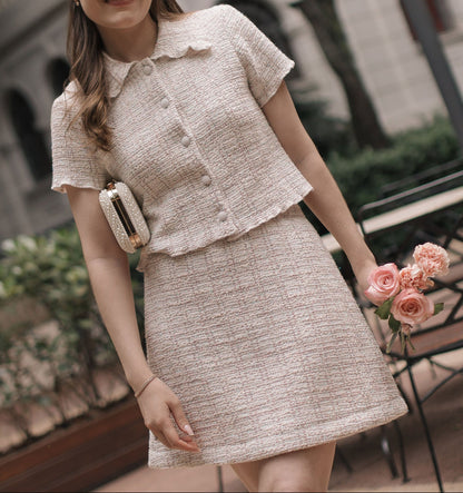 Pink Tweed Top