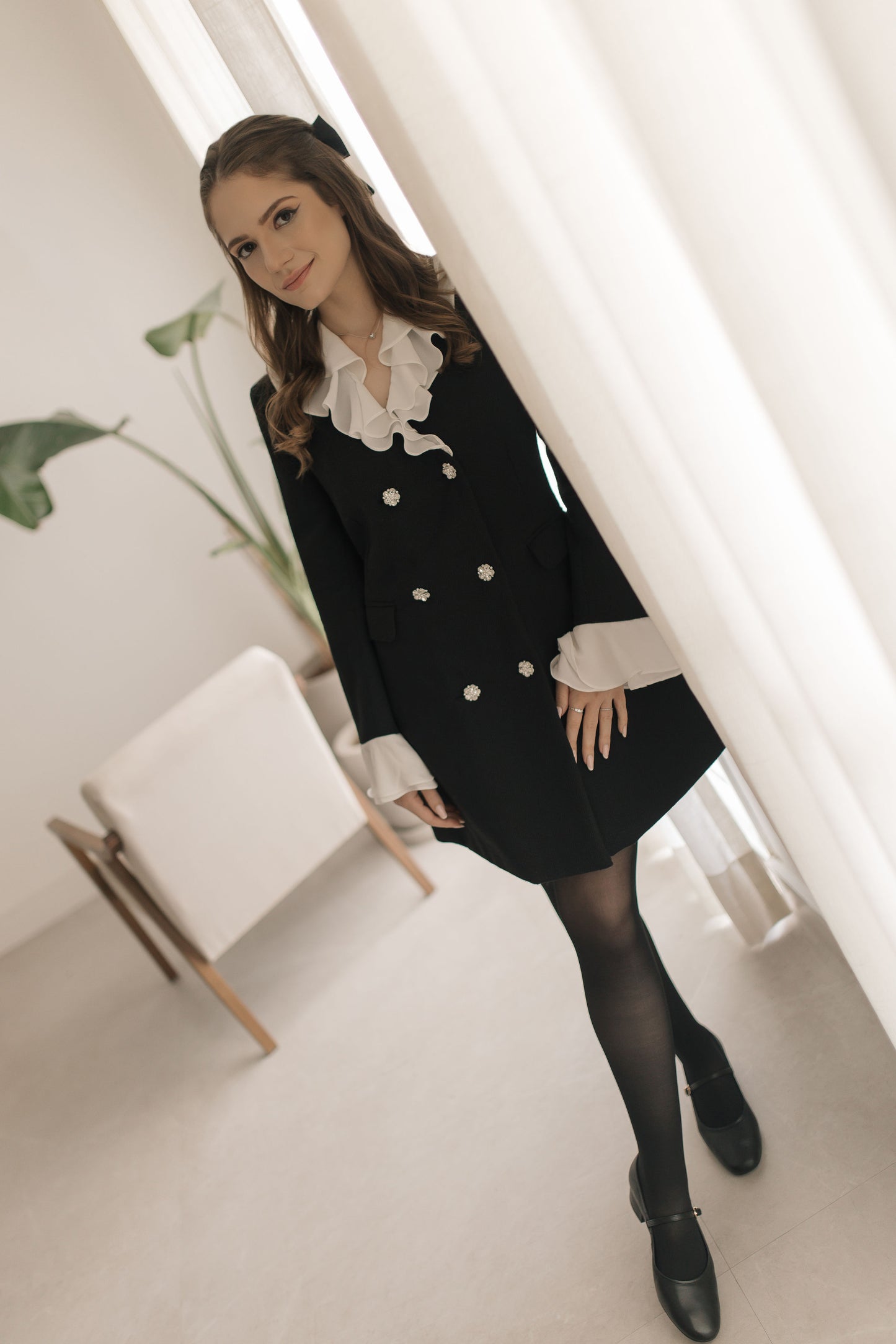 Black Tweed Blazer Dress