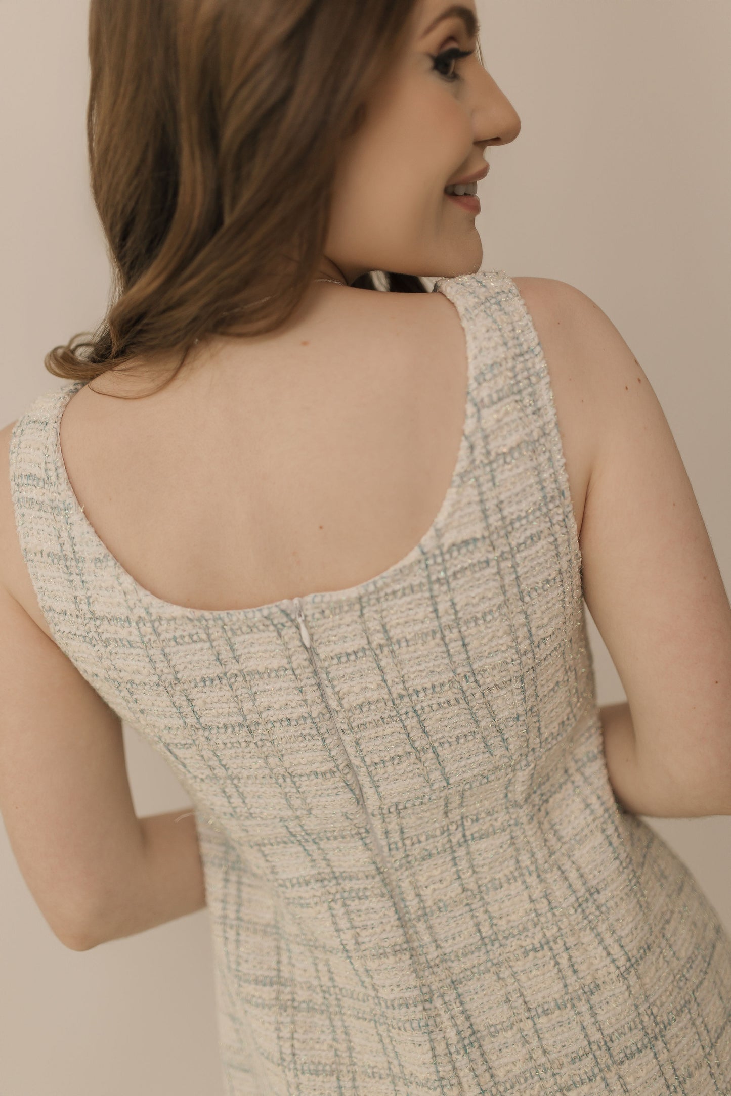 Blue Tweed Dress