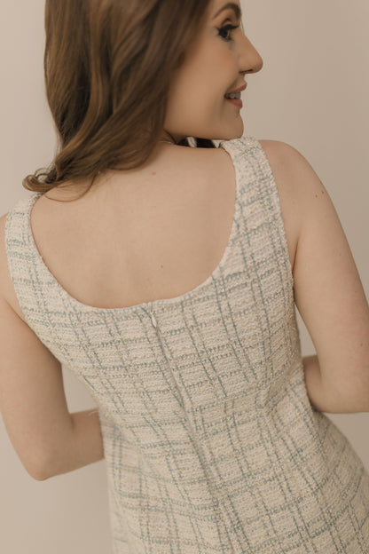 Blue Tweed Dress
