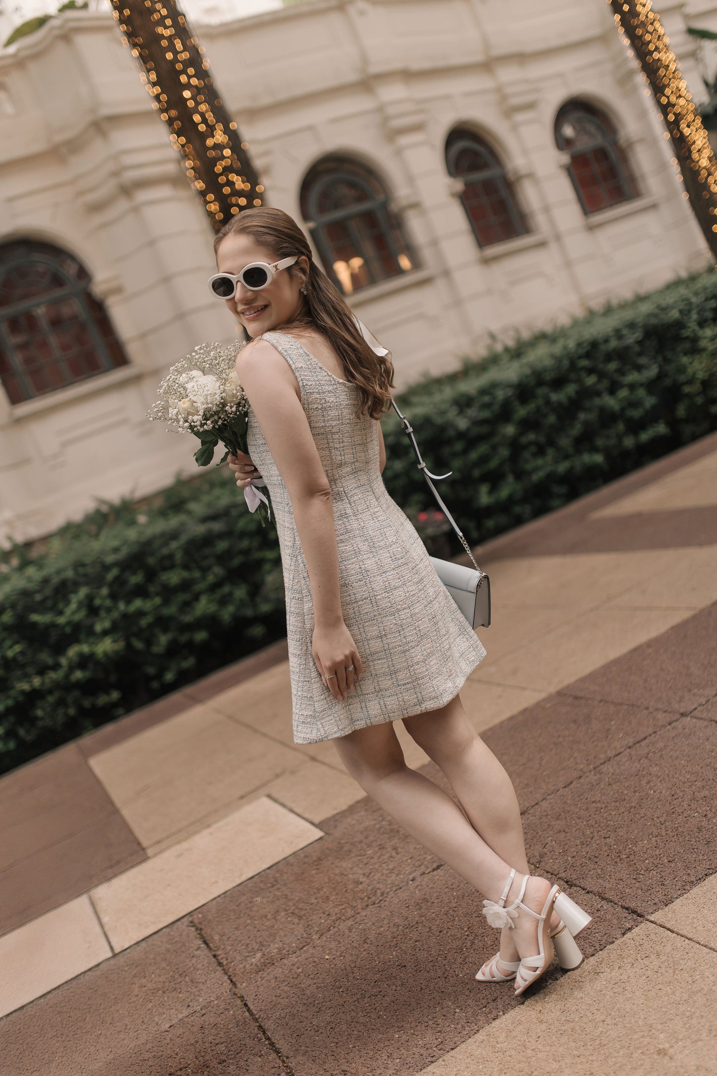 Blue Tweed Dress