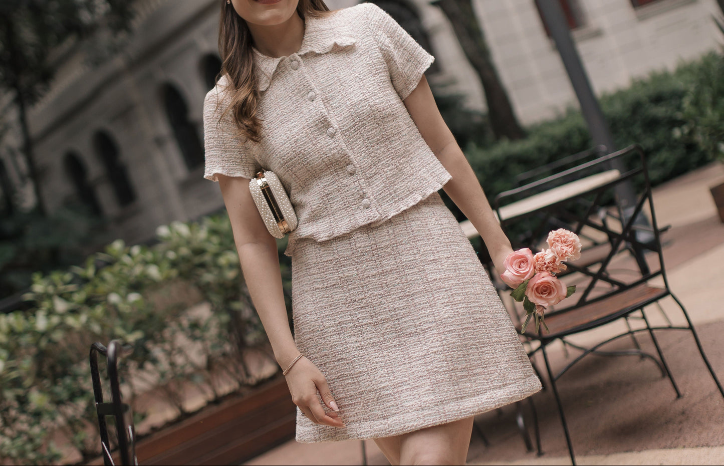 Pink Tweed Skirt